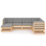 7-teiliges Gartenmöbel-Set und Kissen aus massivem Zirbenholz von vidaXL, Gartensets - Ref: Foro24-3076754, Preis: 609,94 €, ...