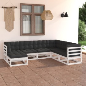 Garden furniture set 7 pieces and cushions solid pine wood by vidaXL, Garden sets - Ref: Foro24-3076755, Price: 710,65 €, Dis...