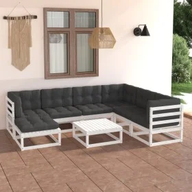 Garden furniture 8 pieces and cushions solid pine wood by vidaXL, Garden sets - Ref: Foro24-3076760, Price: 786,10 €, Discoun...