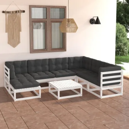 Gartenmöbel 8-teilig und Kissen aus massivem Kiefernholz von vidaXL, Gartensets - Ref: Foro24-3076760, Preis: 785,71 €, Rabat...