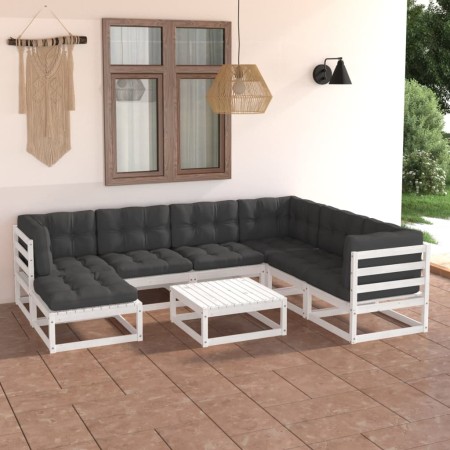 Gartenmöbel 8-teilig und Kissen aus massivem Kiefernholz von vidaXL, Gartensets - Ref: Foro24-3076760, Preis: 796,39 €, Rabat...