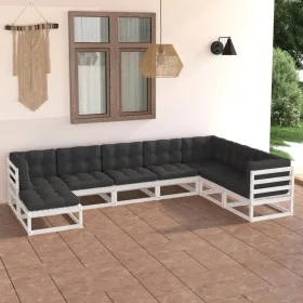 Garden furniture 8 pieces and cushions solid pine wood by vidaXL, Garden sets - Ref: Foro24-3076765, Price: 850,88 €, Discoun...