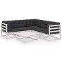 6-piece garden furniture set with solid pine wood cushions by vidaXL, Garden sets - Ref: Foro24-3076780, Price: 514,41 €, Dis...