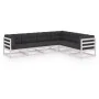 Gartenmöbel-Set 6-teilig und Kissen aus massivem Kiefernholz von vidaXL, Gartensets - Ref: Foro24-3076785, Preis: 645,44 €, R...