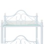 Mesitas de noche acero vidrio templado 45x30,5x60cm blanco 2uds