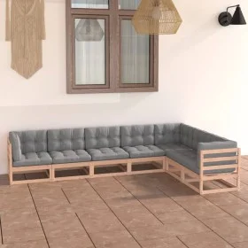 7-piece garden furniture set with solid pine wood cushions by vidaXL, Garden sets - Ref: Foro24-3076794, Price: 673,00 €, Dis...