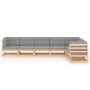 7-teiliges Gartenmöbel-Set und Kissen aus massivem Zirbenholz von vidaXL, Gartensets - Ref: Foro24-3076794, Preis: 672,06 €, ...
