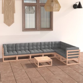 Muebles de jardín 8 pzas y cojines madera maciza pino de vidaXL, Conjuntos de jardín - Ref: Foro24-3076799, Precio: 741,22 €,...
