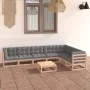 Muebles de jardín 8 pzas y cojines madera maciza pino de vidaXL, Conjuntos de jardín - Ref: Foro24-3076799, Precio: 740,13 €,...