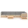 Garden furniture 8 pieces and cushions solid pine wood by vidaXL, Garden sets - Ref: Foro24-3076799, Price: 740,13 €, Discoun...