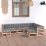 Set mit 9 Gartenmöbeln und Kissen aus massivem Zirbenholz von vidaXL, Gartensets - Ref: Foro24-3076804, Preis: 854,26 €, Raba...