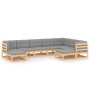 Set mit 9 Gartenmöbeln und Kissen aus massivem Zirbenholz von vidaXL, Gartensets - Ref: Foro24-3076804, Preis: 854,26 €, Raba...