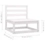 10-teiliges Gartenmöbel-Set mit Kissen aus weißem Kiefernholz von vidaXL, Gartensets - Ref: Foro24-3076810, Preis: 813,53 €, ...