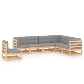 Gartenmöbel-Set 7-teilig und Kissen aus massivem Kiefernholz von vidaXL, Gartensets - Ref: Foro24-3076814, Preis: 673,00 €, R...
