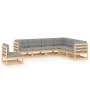 Garden furniture set 7 pieces and cushions solid pine wood by vidaXL, Garden sets - Ref: Foro24-3076814, Price: 673,00 €, Dis...