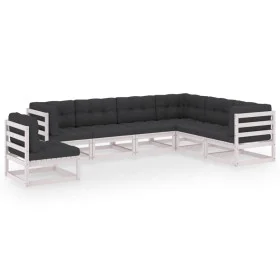7-piece garden furniture set with solid white pine wood cushions by vidaXL, Garden sets - Ref: Foro24-3076815, Price: 672,01 ...