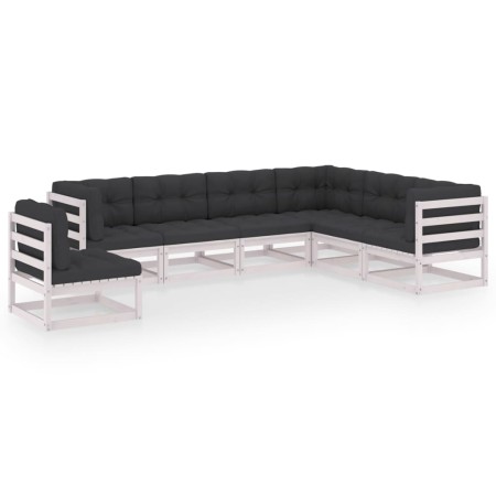 7-teiliges Gartenmöbel-Set mit Kissen aus massivem Weißkiefernholz von vidaXL, Gartensets - Ref: Foro24-3076815, Preis: 684,1...