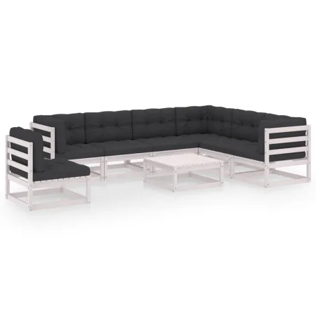 Garden furniture set with cushions 8 pieces solid white pine wood by vidaXL, Garden sets - Ref: Foro24-3076820, Price: 717,66...