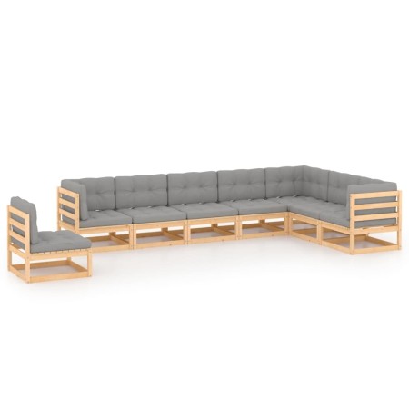 Gartenmöbel 8-teilig und Kissen aus massivem Kiefernholz von vidaXL, Gartensets - Ref: Foro24-3076824, Preis: 792,32 €, Rabat...