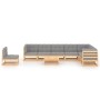 Gartenmöbel-Set 9-teilig und Kissen aus massivem Kiefernholz von vidaXL, Gartensets - Ref: Foro24-3076829, Preis: 826,89 €, R...
