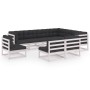 9-piece garden furniture set with white pine wood cushions by vidaXL, Garden sets - Ref: Foro24-3076835, Price: 892,63 €, Dis...