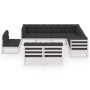 9-teiliges Gartenmöbel-Set mit Kissen aus weißem Kiefernholz von vidaXL, Gartensets - Ref: Foro24-3076835, Preis: 892,63 €, R...