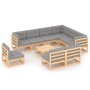 Gartenmöbel-Set 10-teilig und Kissen aus massivem Kiefernholz von vidaXL, Gartensets - Ref: Foro24-3076839, Preis: 921,05 €, ...