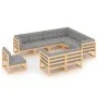 Garden furniture set 9 pieces and cushions solid pine wood by vidaXL, Garden sets - Ref: Foro24-3076854, Price: 884,00 €, Dis...