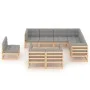 Garden furniture set 9 pieces and cushions solid pine wood by vidaXL, Garden sets - Ref: Foro24-3076854, Price: 884,00 €, Dis...