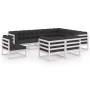 9-piece garden furniture set with white pine wood cushions by vidaXL, Garden sets - Ref: Foro24-3076855, Price: 920,62 €, Dis...