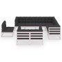 9-teiliges Gartenmöbel-Set mit Kissen aus weißem Kiefernholz von vidaXL, Gartensets - Ref: Foro24-3076855, Preis: 936,58 €, R...