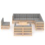 10-teiliges Gartenmöbel-Set und Kissen aus massivem Zirbenholz von vidaXL, Gartensets - Ref: Foro24-3076859, Preis: 904,51 €,...