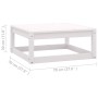 10-teiliges Gartenmöbel-Set mit Kissen aus weißem Kiefernholz von vidaXL, Gartensets - Ref: Foro24-3076860, Preis: 928,31 €, ...