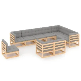 Garden furniture set 10 pieces and cushions solid pine wood by vidaXL, Garden sets - Ref: Foro24-3076864, Price: 941,30 €, Di...