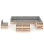 Gartenmöbel-Set 10-teilig und Kissen aus massivem Kiefernholz von vidaXL, Gartensets - Ref: Foro24-3076864, Preis: 942,57 €, ...