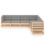 Juego de muebles de jardín 7 pzas y cojines madera maciza pino de vidaXL, Conjuntos de jardín - Ref: Foro24-3076874, Precio: ...