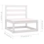 7-piece garden furniture set with solid white pine wood cushions by vidaXL, Garden sets - Ref: Foro24-3076875, Price: 671,89 ...