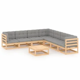Garden furniture 8 pieces and cushions solid pine wood by vidaXL, Garden sets - Ref: Foro24-3076879, Price: 730,32 €, Discoun...