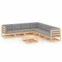 Garden furniture 8 pieces and cushions solid pine wood by vidaXL, Garden sets - Ref: Foro24-3076879, Price: 730,49 €, Discoun...