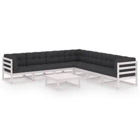 Garden furniture set with cushions 8 pieces solid white pine wood by vidaXL, Garden sets - Ref: Foro24-3076880, Price: 717,55...