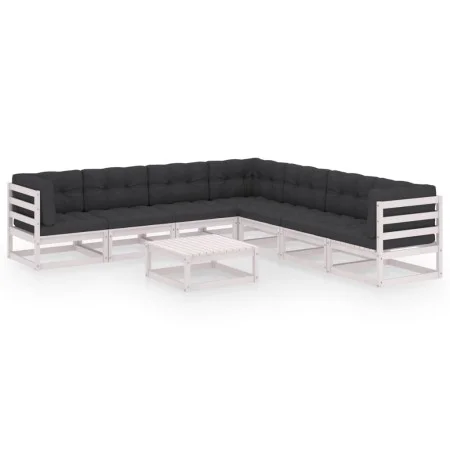 Garden furniture set with cushions 8 pieces solid white pine wood by vidaXL, Garden sets - Ref: Foro24-3076880, Price: 717,55...