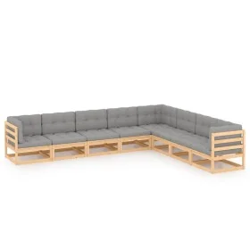 Garden furniture 8 pieces and solid pine wood cushions by vidaXL, Garden sets - Ref: Foro24-3076884, Price: 780,49 €, Discoun...