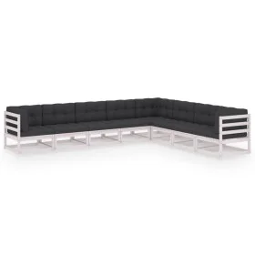 Garden furniture set with cushions 8 pieces solid white pine wood by vidaXL, Garden sets - Ref: Foro24-3076885, Price: 868,57...