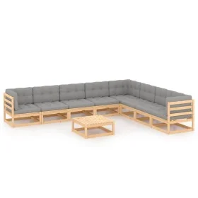 Garden furniture set 9 pieces and cushions solid pine wood by vidaXL, Garden sets - Ref: Foro24-3076889, Price: 814,85 €, Dis...