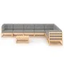 Juego de muebles de jardín 9 pzas y cojines madera maciza pino de vidaXL, Conjuntos de jardín - Ref: Foro24-3076889, Precio: ...