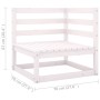 Set muebles jardín con cojines 8 pzas madera maciza pino blanco de vidaXL, Conjuntos de jardín - Ref: Foro24-3076885, Precio:...