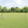 Reja con postes Plateado 0.8 x 50 m Acero recubierto de PVC