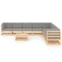 10-piece garden furniture set with solid pine wood cushions by vidaXL, Garden sets - Ref: Foro24-3076899, Price: 907,44 €, Di...