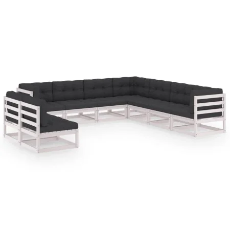 9-piece garden furniture set with white pine wood cushions by vidaXL, Garden sets - Ref: Foro24-3076905, Price: 875,30 €, Dis...