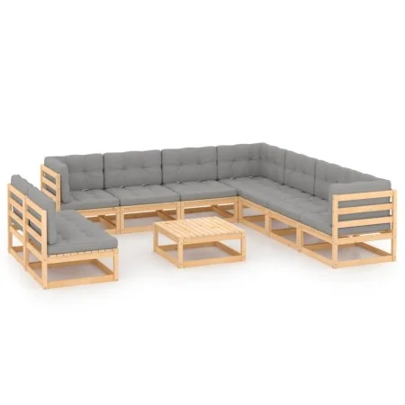 Garden furniture set 10 pieces and cushions solid pine wood by vidaXL, Garden sets - Ref: Foro24-3076909, Price: 907,65 €, Di...
